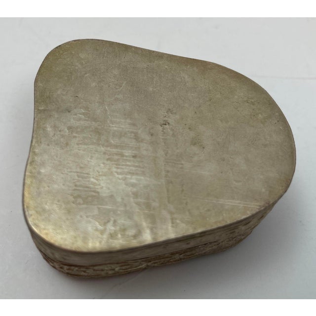 Ceramic Vintage Chinese Porcelain Shard Box Oriental Decorative Nickel Silver For Sale - Image 7 of 11