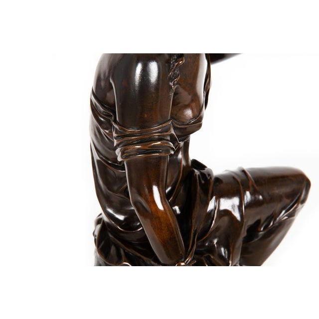 French Bronze Sculpture “La Fil De La Vierge” by Pierre-Emile Hebert Ca. 1880 For Sale - Image 16 of 18