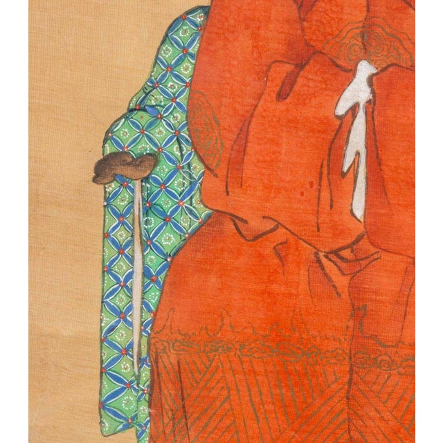 Chinese Portrait of a Seated Official Gouache For Sale - Image 4 of 8