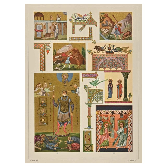 A. Alessio, Decorative Motifs: Byzantine Styles, Chromolithograph For Sale