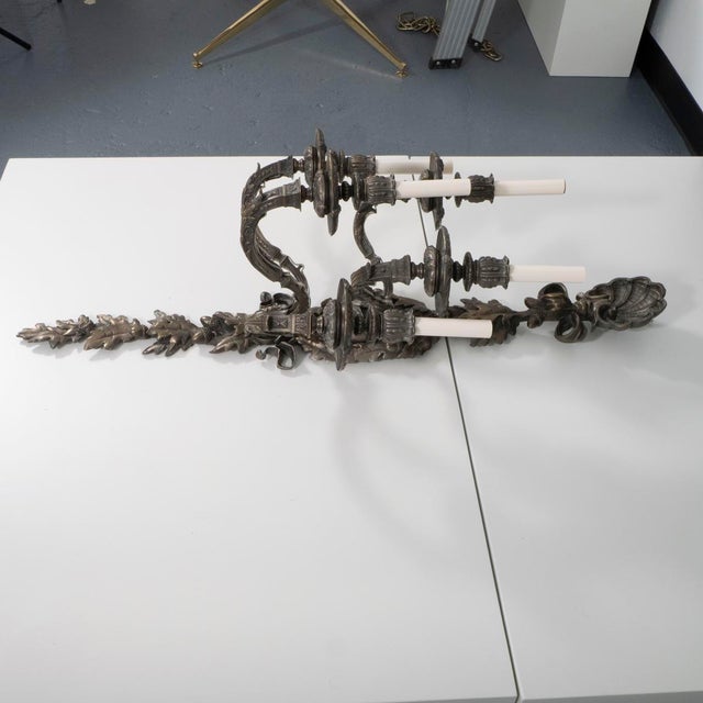 1930s Large Napoleon III style bronze wall sconce For Sale - Image 5 of 13