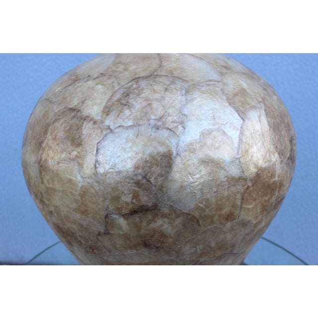 Metal 1970s Capiz Shell Table Lamp For Sale - Image 7 of 9