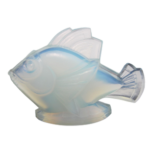 Sabino France Fish Poisson Chabot Opalescent Blue Art Glass Figurine Sculpture