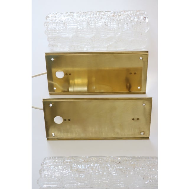 Metal Glass and Brass Wall Lights by Carl Fagerlund for Orrefors, 1960s, Set of 2 For Sale - Image 7 of 18