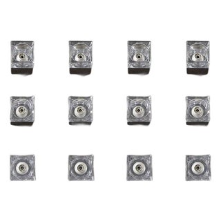 1960s Italian Sciolari Glass Cube & Brushed Nickel Sconces - 8 pcs For Sale