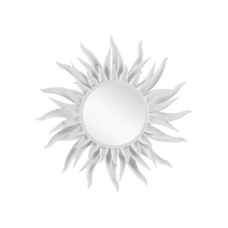Currey & Company Agave Round White Mirror For Sale