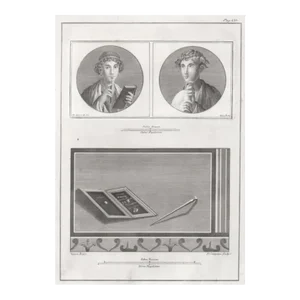1762 Antique Engraving of Scholars