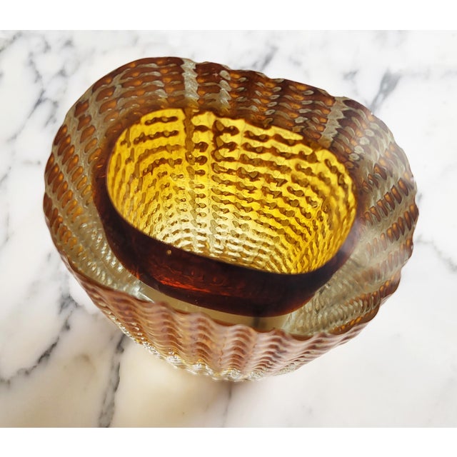 Goldenrod Mid-Century Glass Vase from Kurt Wokan, 1960s For Sale - Image 8 of 14