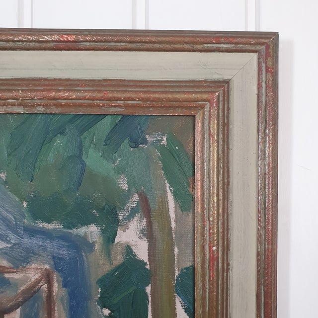 1948 Mid-Century Danish Fauvist Modernist Oil Painting by Sigurd Swane For Sale - Image 13 of 16