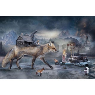 Shelter - Spirit of the Fox by Marcin Owczarek | Photography of a surreal fox landscape scene For Sale