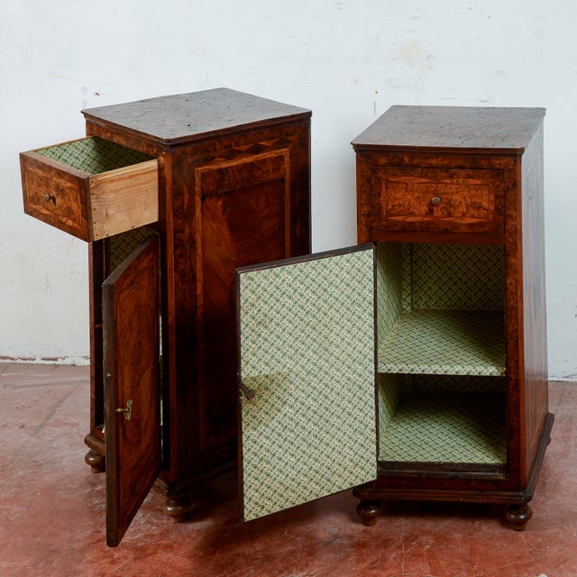 Inlaid Bedside Tables, 19th Century, Set of 2 For Sale - Image 16 of 18