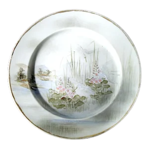 Antique Japanese Fine Porcelain Hand Painted Lg. Round Serving Platter