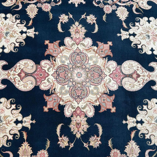 Tabriz Bāh Rug in Wool on Silk with Garden Design, 1960s For Sale - Image 4 of 7