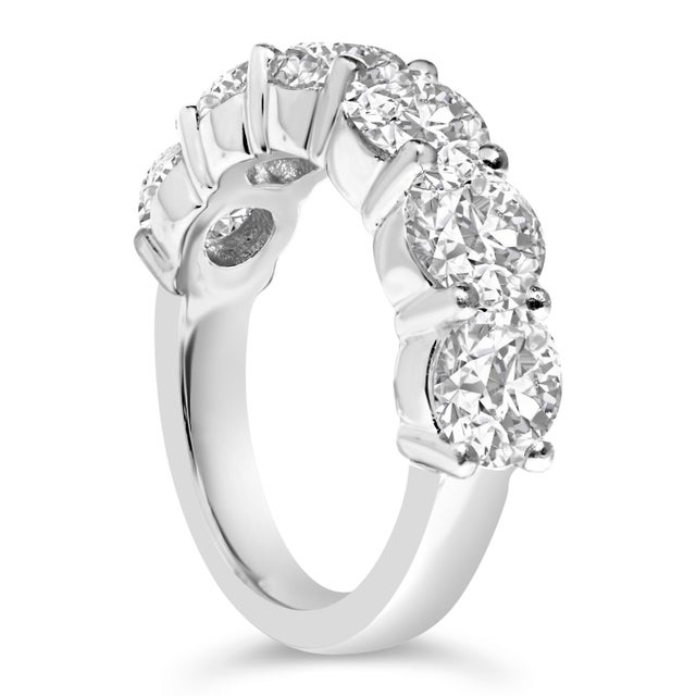 Haus of Brilliance 14K White Gold 4.0 Cttw Lab-Grown Diamond 6 Stone Band Ring - Size 8 For Sale - Image 4 of 6