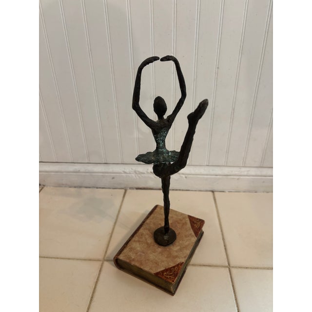 Abstract Maitland Smith Bronze of a Ballerina on a Book For Sale - Image 3 of 14