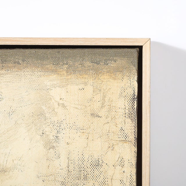 This exceptional Mid-Century Modernist painting by celebrated artist Joe Caroff is a masterful exploration of abstract...
