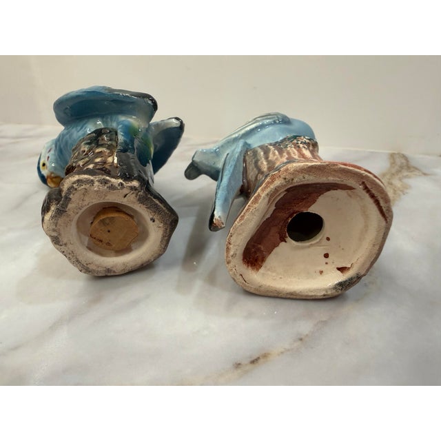 Vintage Blue Parakeet Salt and Pepper Shakers, Coordinating Pair For Sale In Phoenix - Image 6 of 10