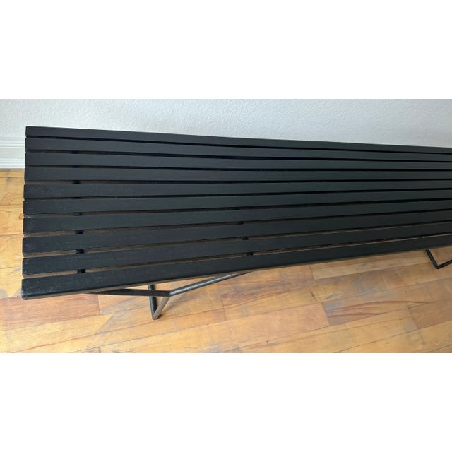 Vintage Black Model 400 Bench attributed to Harry Bertoia for Knoll International For Sale - Image 10 of 13