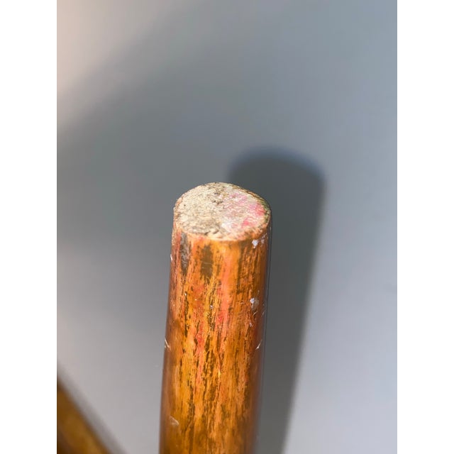 Vintage "Modern Design Stool,rustic , Minimalist Artisan-Crafted Wooden Stool. A Simple Wooden Stool With Tapered Legs and a Round Seat. For Sale - Image 10 of 12