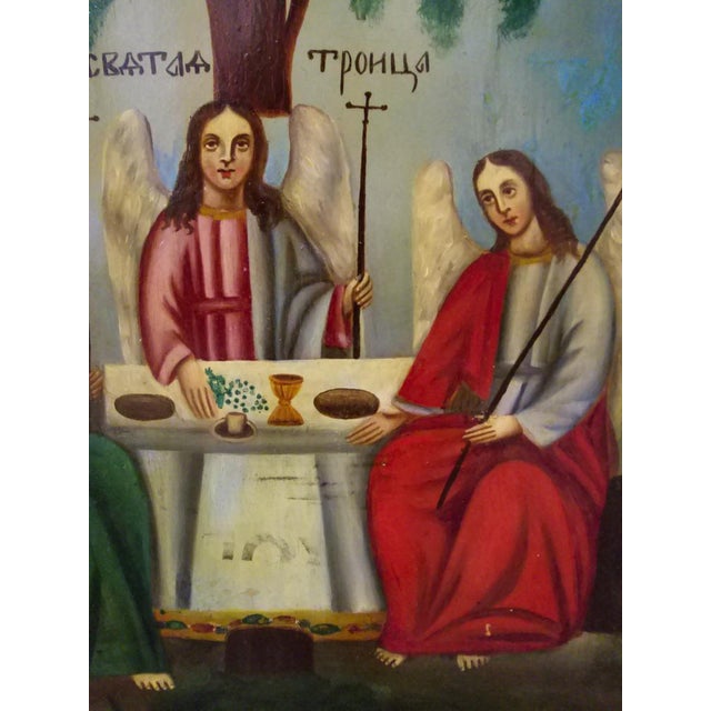 19th Century Orthodox Icon The Testament Trinity, 1860 For Sale - Image 6 of 14
