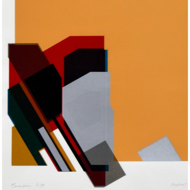 1980s "Tarantella" - Geometric Abstract Screen Print With Peach, Red, and Black by Michael Hale For Sale - Image 5 of 7
