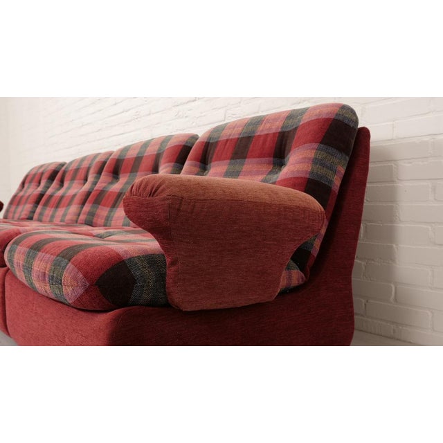 Modular Red Checkered Sofa, 1970s, Set of 4 For Sale - Image 12 of 13