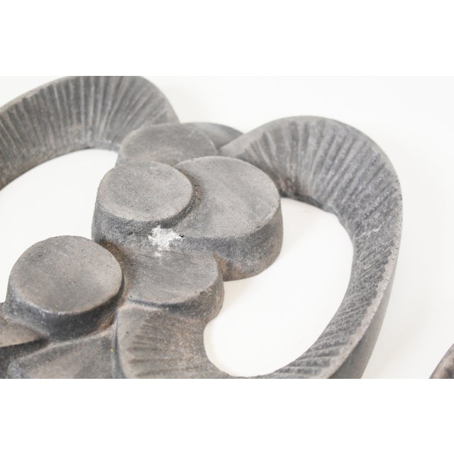 Silver Vintage Brutalist Door Handles in Cast Aluminium, 1970s, Set of 2 For Sale - Image 8 of 9