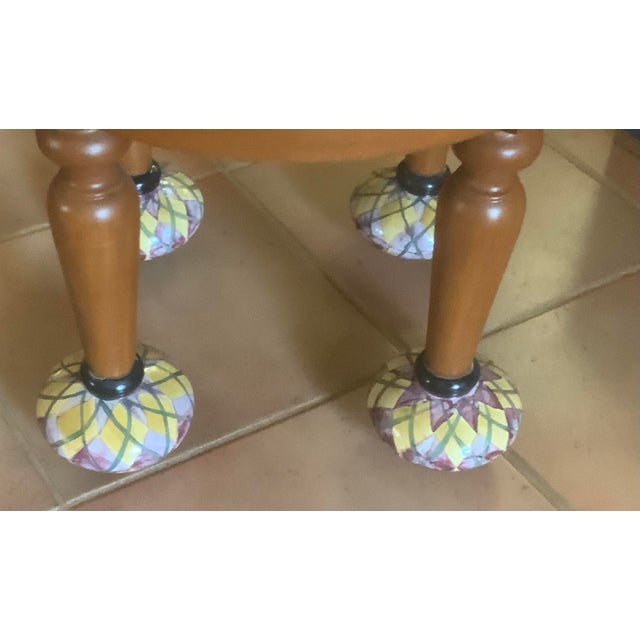 Boho Chic 1990s Mackenzie Childs Courtney Check Side Table For Sale - Image 3 of 8