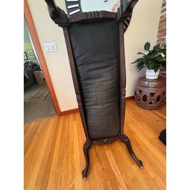 Late 20th Century Queen Anne Walnut Bench / Ottoman in Brunschwig & Fils Upholstery – Carved Cabriole Legs For Sale In Portland, OR - Image 6 of 8