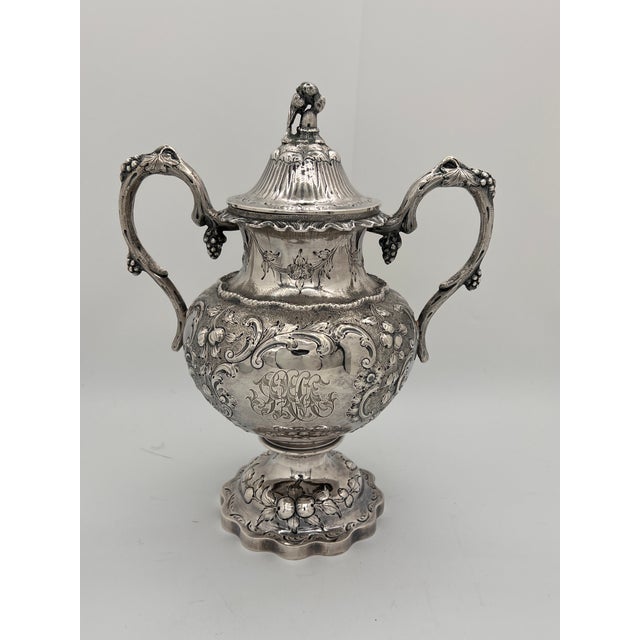 Metal Four Piece Early 19th Century Coin Silver Coffee Service, Jb Ginochio (1834-1857) New York, Ny For Sale - Image 7 of 15