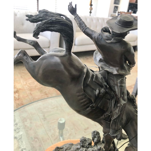 Bronze 1970s "Green Bronc” Bronze by James P. Regimbal For Sale - Image 8 of 11