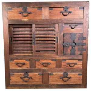 Japanese Traditional Tansu Storage Cabinet, 1890s