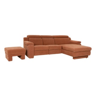 Planopoly Corner Sofa and Ottoman in Brown Upholstery from Himolla, Set of 2 For Sale