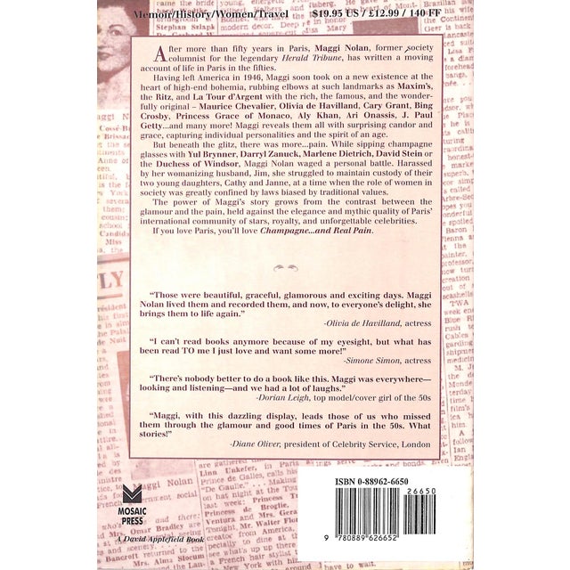 Traditional "Champagne... And Real Pain Celebrities in Paris in the Fifties" 1998 Nolan, Maggi For Sale - Image 3 of 8