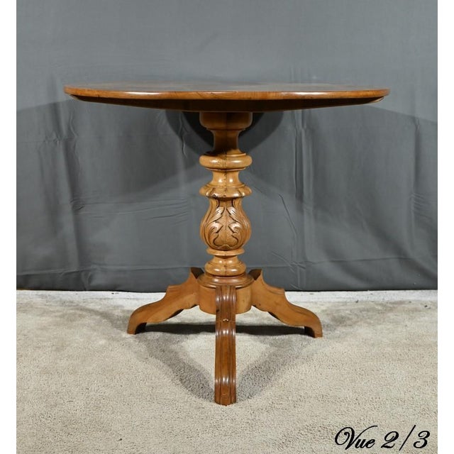 Cherry Wood Pedestal Table For Sale - Image 13 of 18