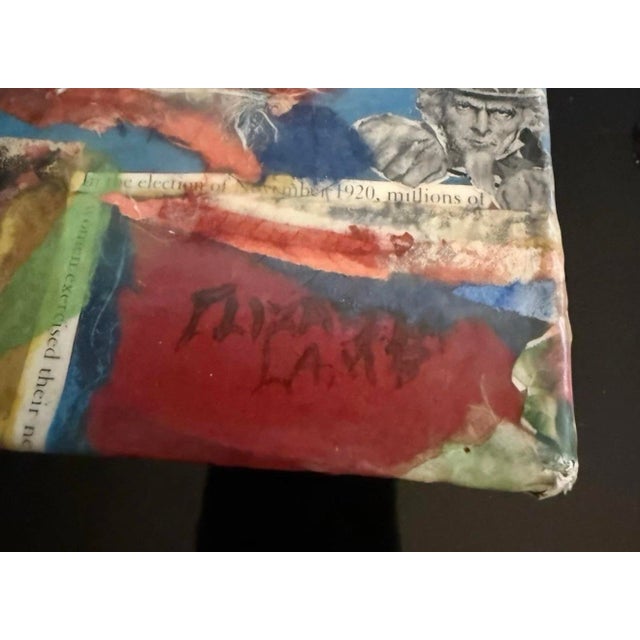 Abstract 1970s Elizabeth Lamb Original Mixed Media Collage Art on Canvas For Sale - Image 3 of 6