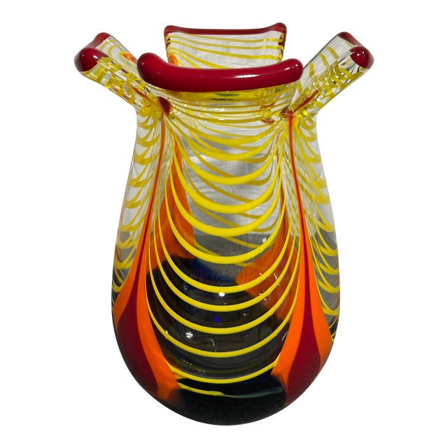 1990s Hut Princ Czech Art Glass Vase For Sale