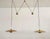 Hollywood Regency Onos 55 Double Pull Brass Pendant with Counter Weights by Florian Schulz, 1970s For Sale - Image 3 of 15