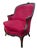 Gondola-Style Bergère Chair in Carved Walnut with Bronze Nails For Sale
