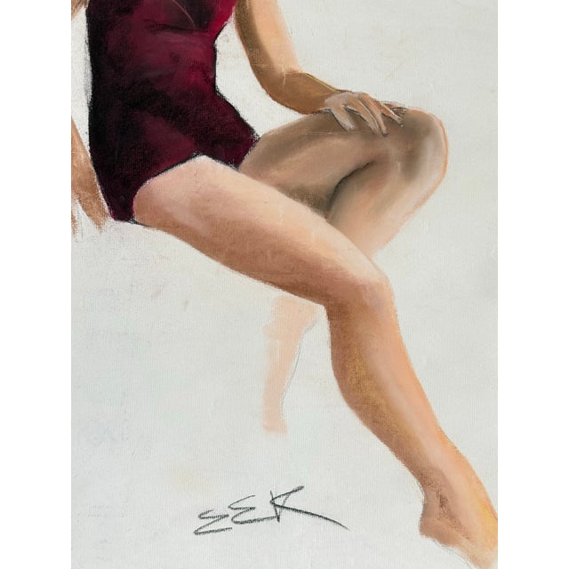 1945 Figure Study Drawing Pastel and Pencil on Paper 19x25 For Sale - Image 4 of 7