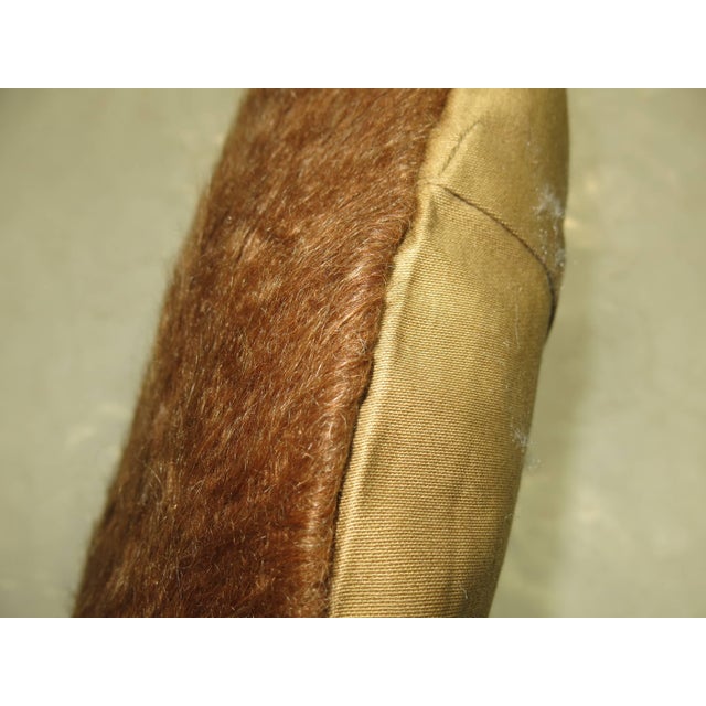 Contemporary Brown Turkish Mohair Rug Pillow For Sale - Image 3 of 5