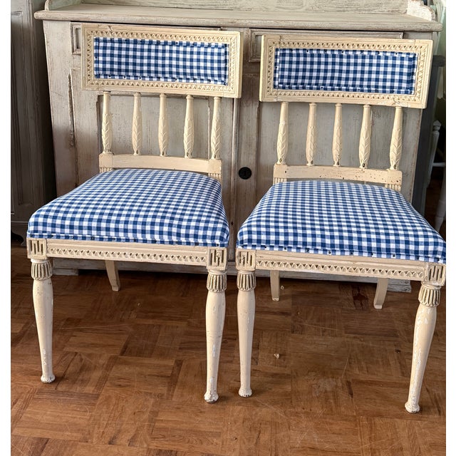 Antique Gustavian Side Chairs, 1850, Set of 2 For Sale - Image 4 of 5