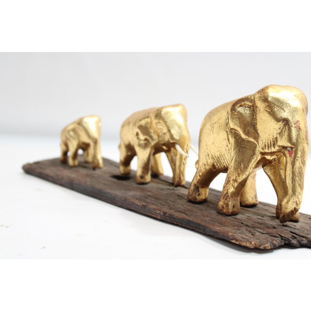 Elephant Family Golden Wisdom & Prosperity Totem For Sale - Image 12 of 12