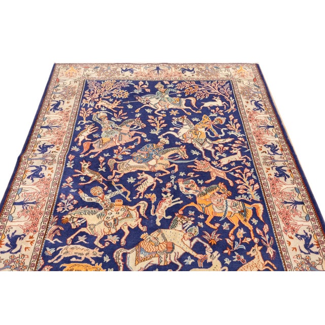 Persian Semi-Antique Hand-Knotted Persian Tabriz Rug 4'4" X 6'6" For Sale - Image 3 of 14