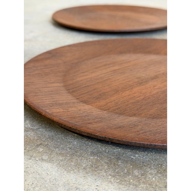 Teak Plates Set of 4 Danish Mid-Century Modern Vintage For Sale - Image 9 of 13