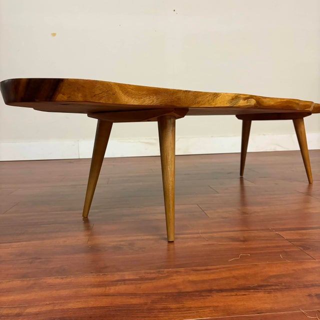 Brown Live Edge Koa Wood Coffee Table For Sale - Image 8 of 12