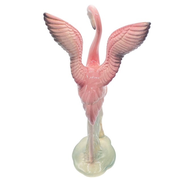 1950s Mid-Century Pink & Green Flamingo Ceramic Tabletop Sculpture Pair by Brad Keeler, 2 Pieces For Sale - Image 9 of 18