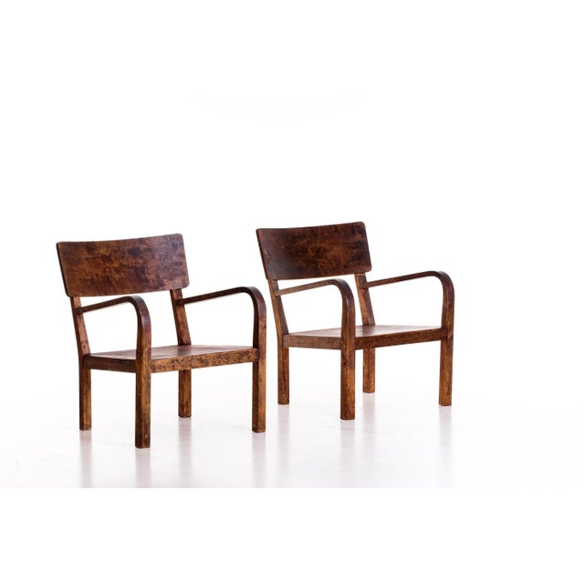 Wood Set of Swedish Easy Chairs, 1950s For Sale - Image 7 of 12