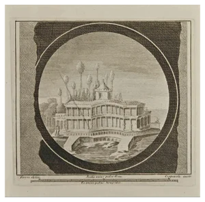Francesco Cepparoli, Stabian Seaside Villa, Etching, 18th Century