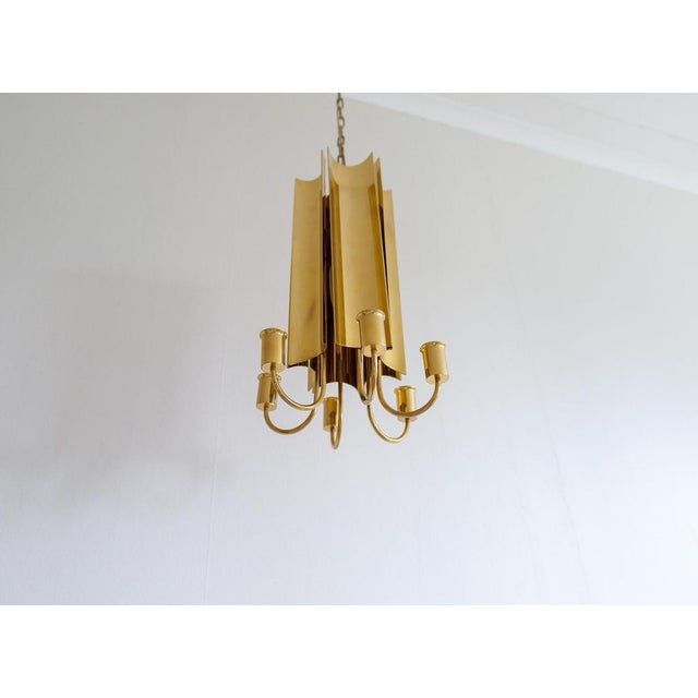 1960s Reflex Pendant Light in Brass by Pierre Forssell for Skultuna, Sweden, 1960s For Sale - Image 5 of 18